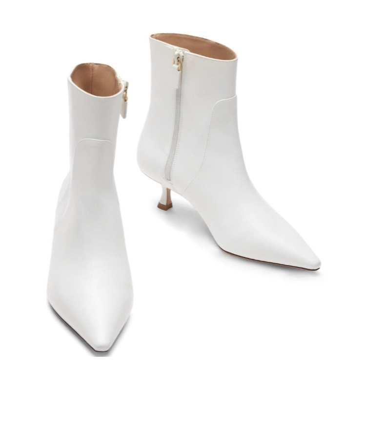 Stuart Weitzman 50mm Naomi Ankle Boots In White