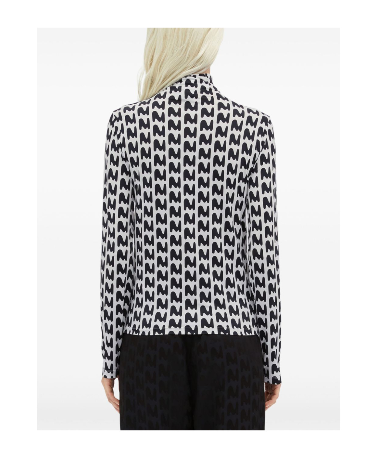 Msgm Logo-print High-neck T-shirt In White