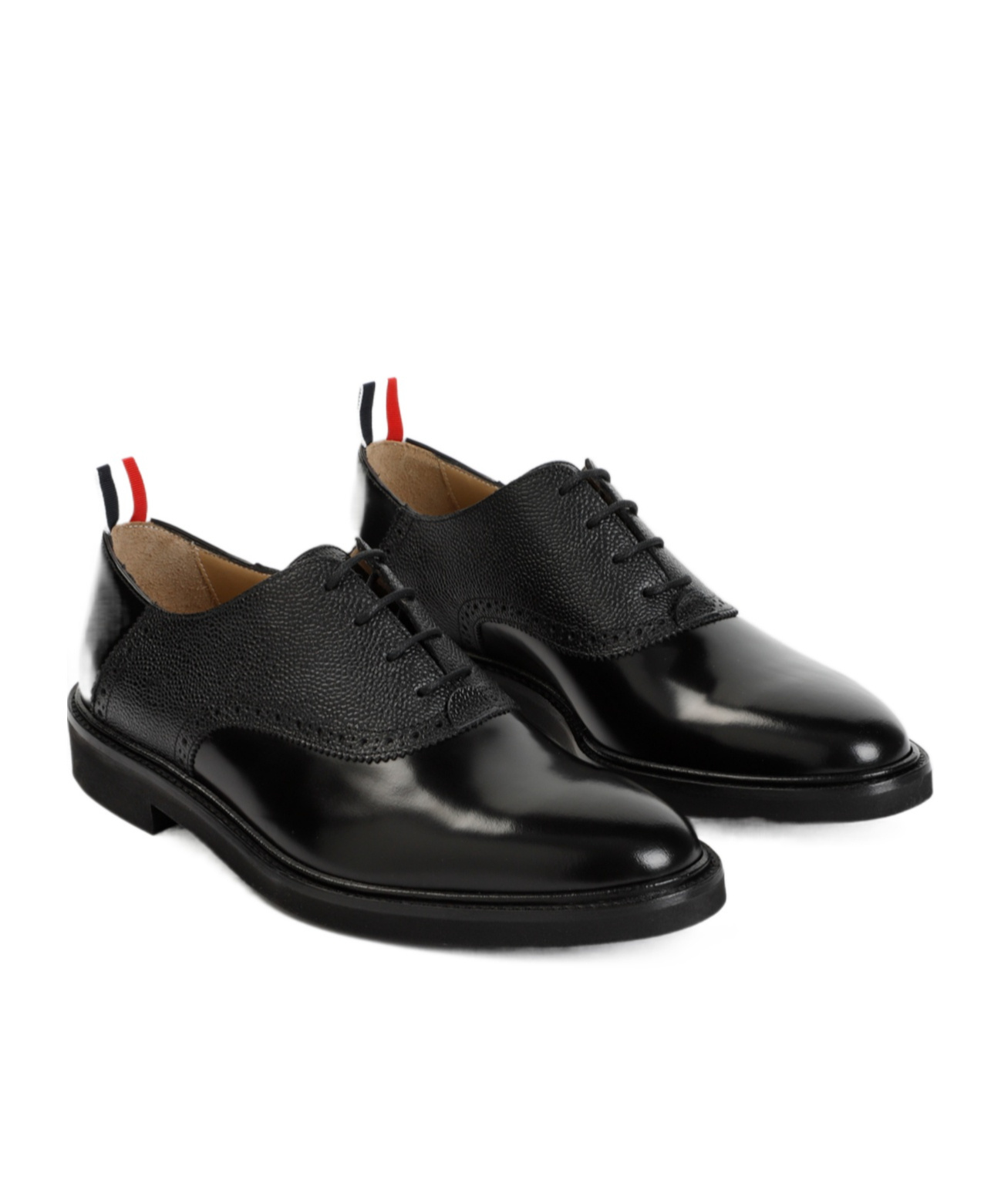 Thom Browne Logo-tag Leather Brogues In Black