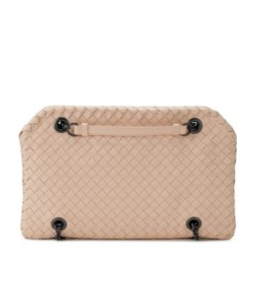 Bottega Veneta Woven Pattern Chain Handbag In Nude