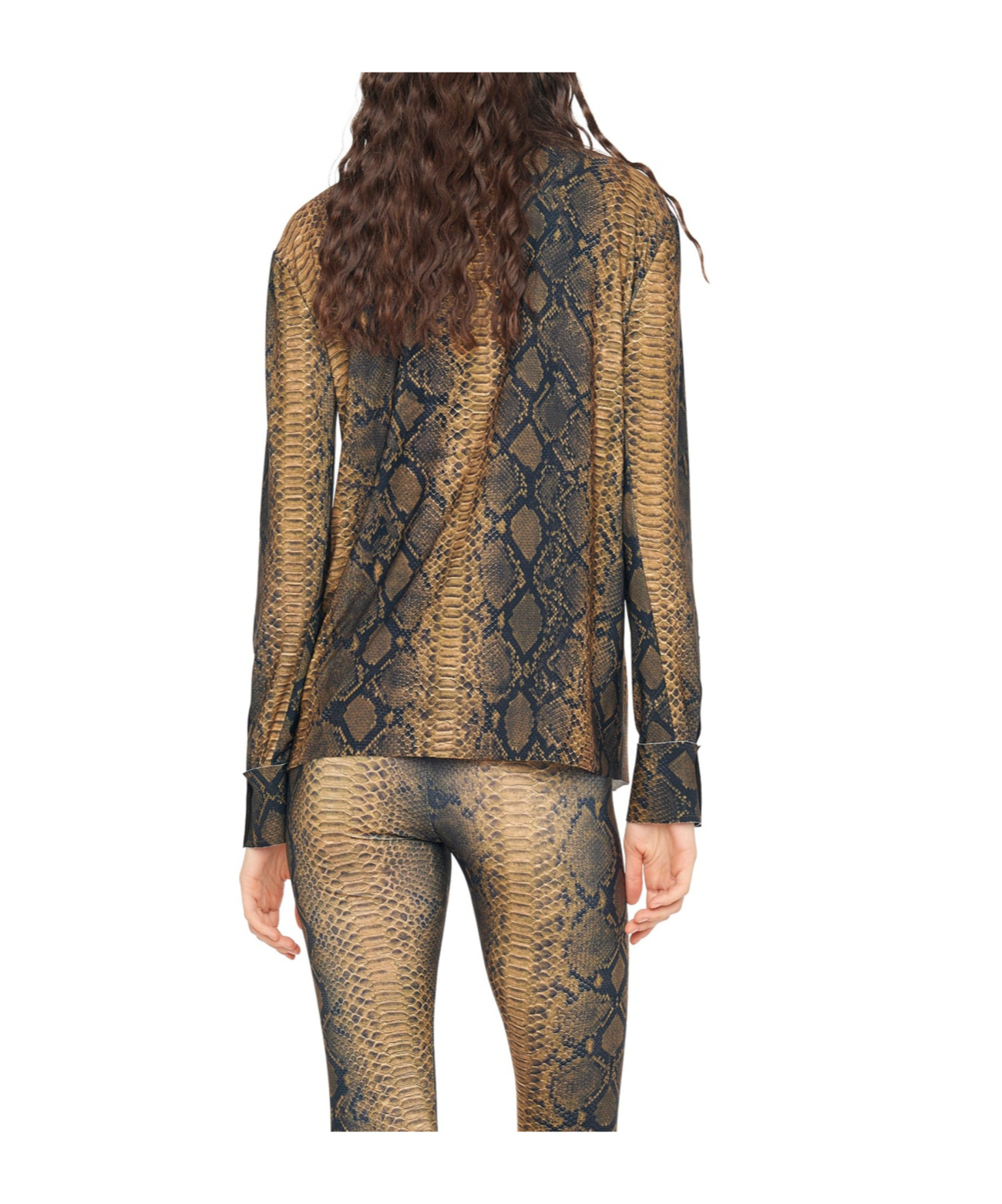Shop Norma Kamali Snakeskin-print Shirt In Black
