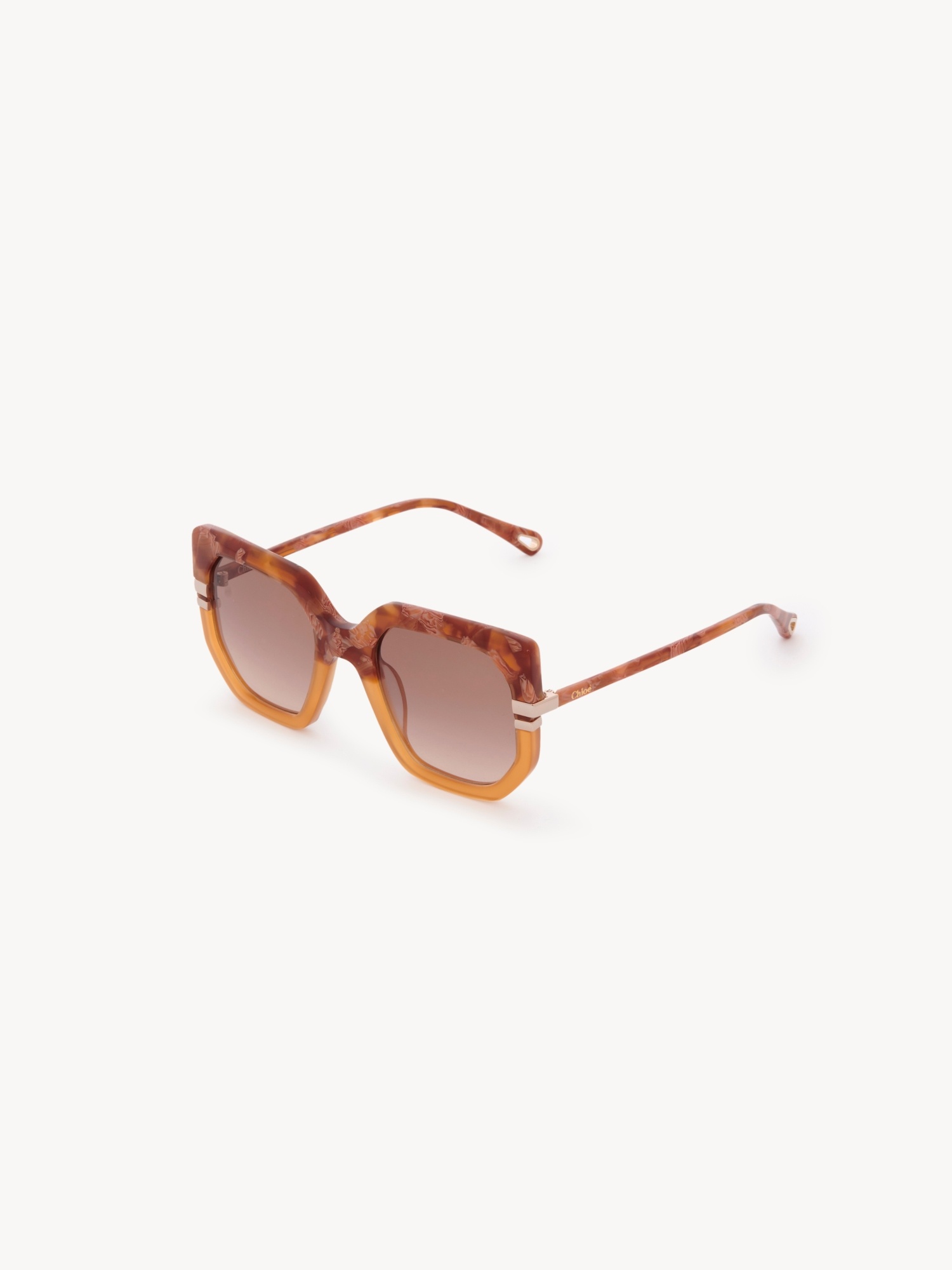 Chloé Womens Ch0240s Square-frame Acetate Sunglasses Brown In Nude