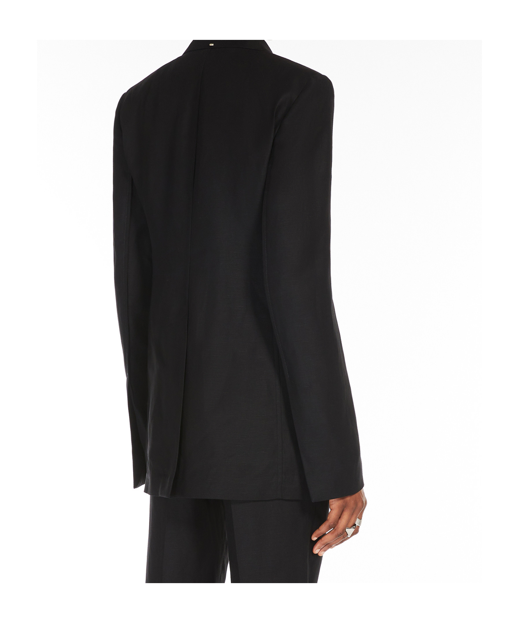 Sportmax Linen And Viscose Twill Blazer In Black