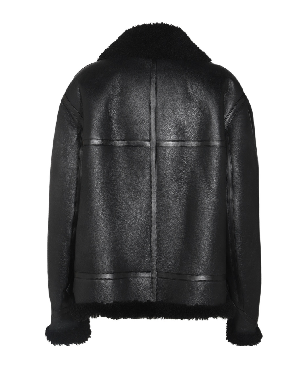 Saint Laurent Shearling Jacket In Black