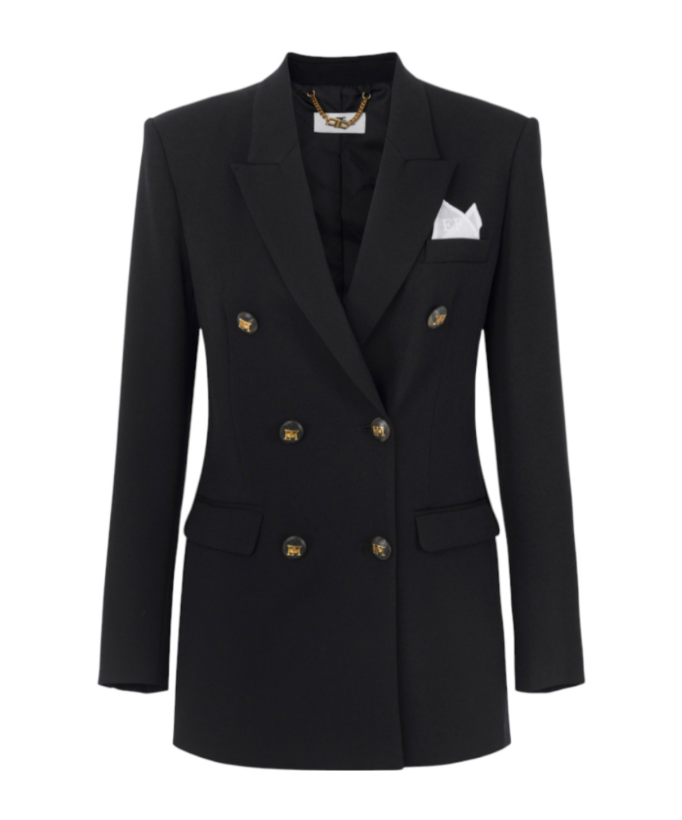 Elisabetta Franchi Long-sleeved Suit Jacket In Black