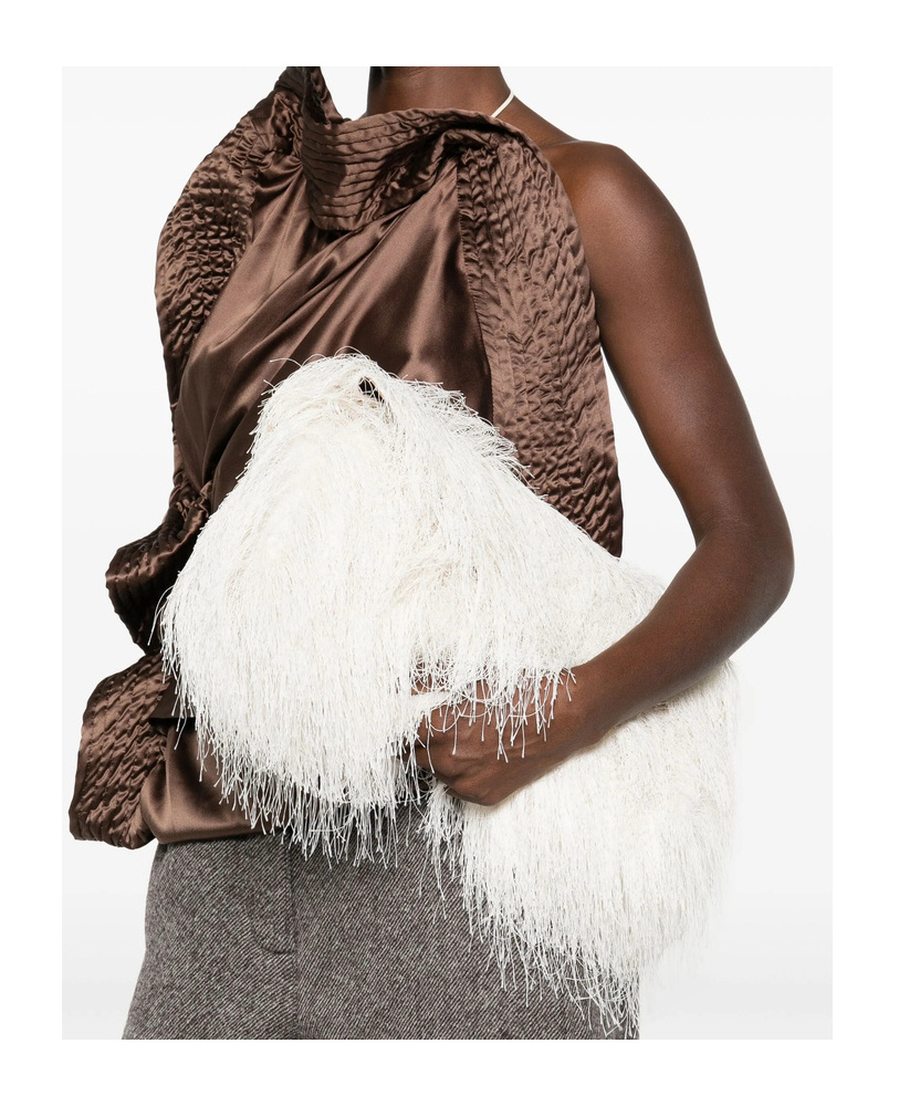 Dries Van Noten Flap Shoulder Bag In White