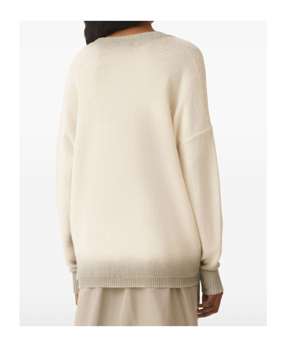 Fabiana Filippi Cotton And Linen Jersey With Sequins In Nude