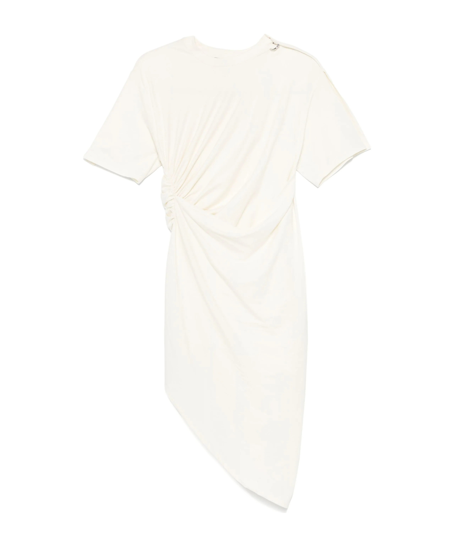 Mugler Asymmetric Pleated Dress In White