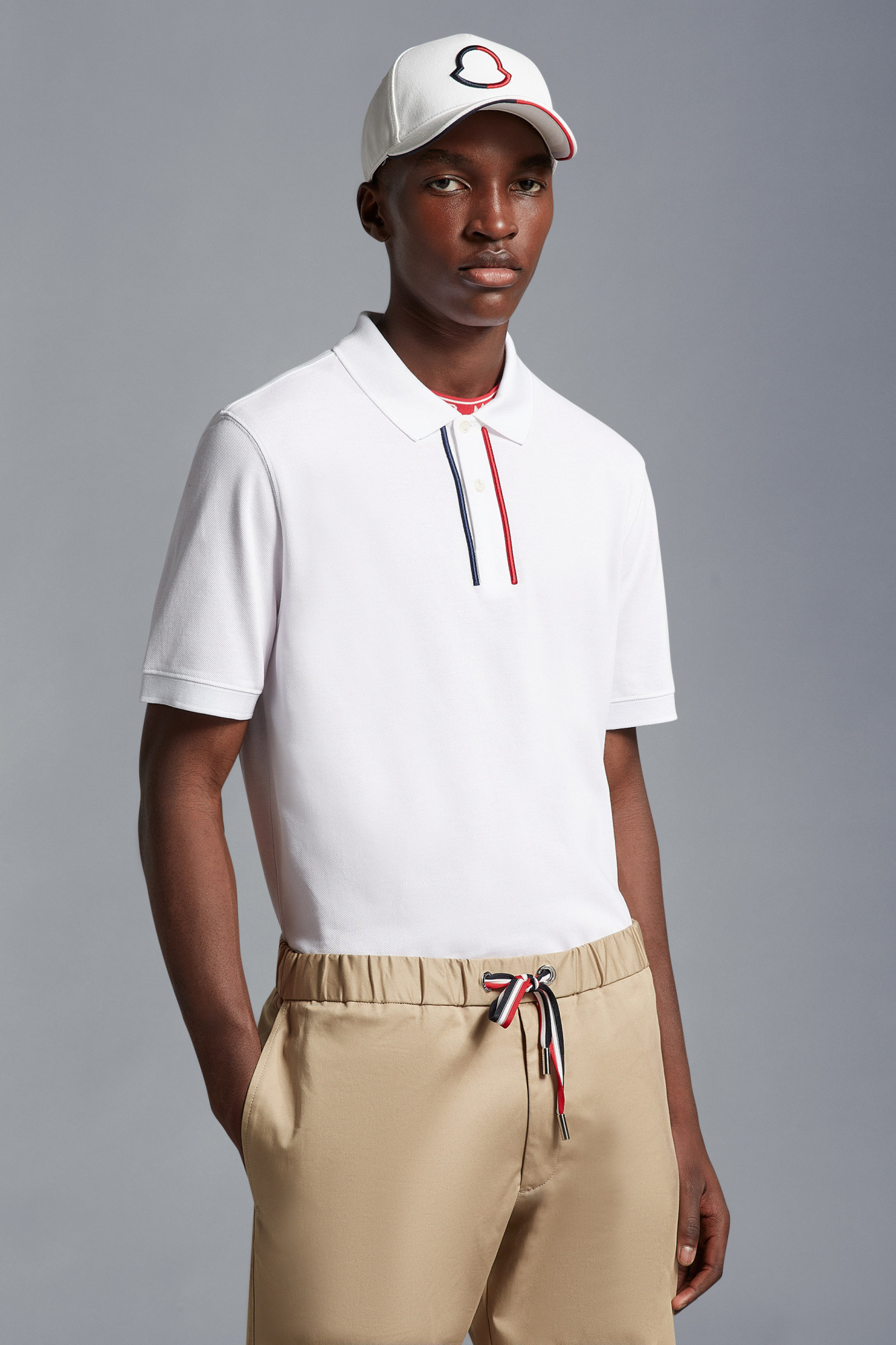 MONCLER TRICOLOUR POLO SHIRT