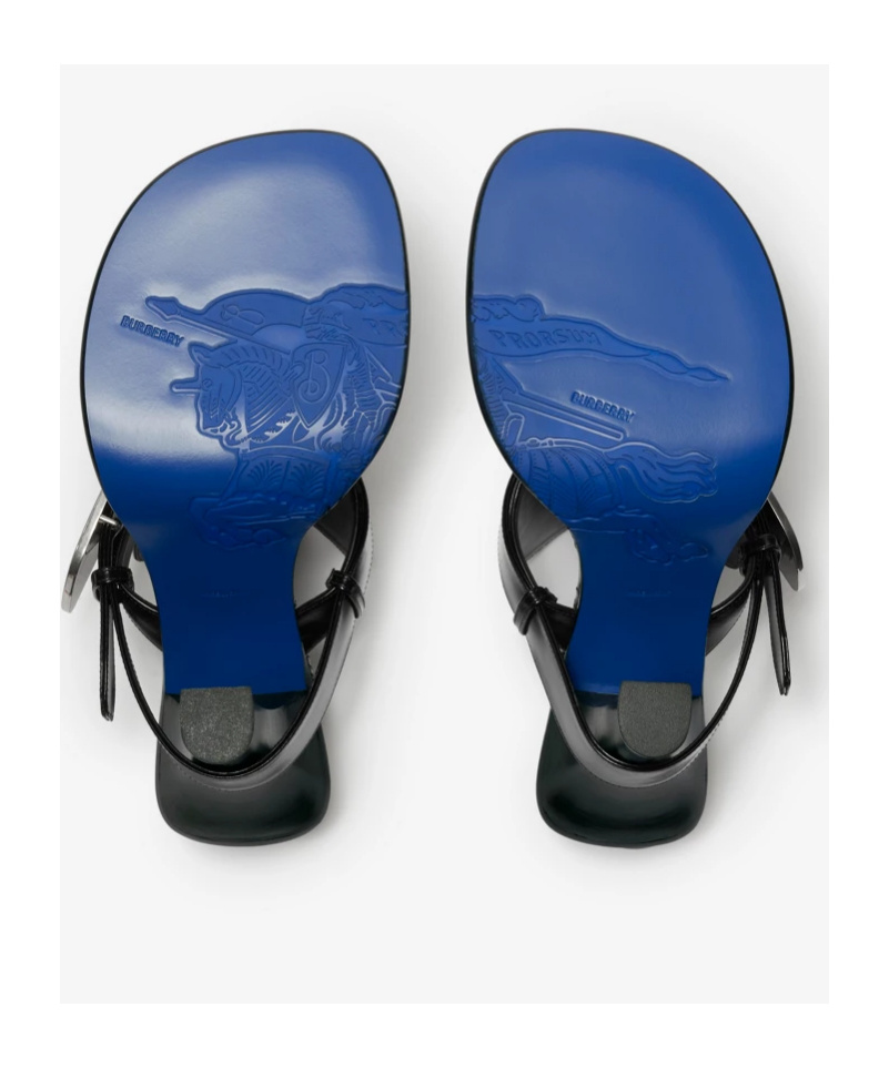 Burberry Prorsum Woman Thong Sandal Black Size 8 Leather In Black