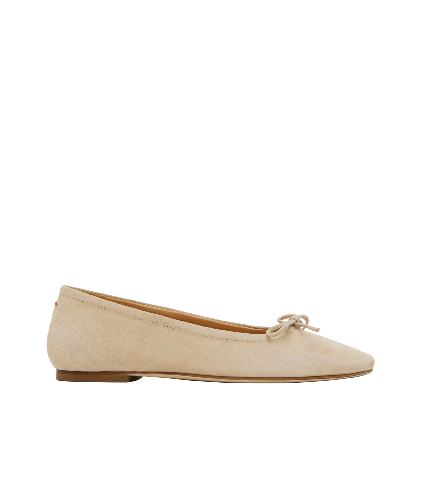 Aeyde Beige Delfina Suede Ballerina Flats In Nude