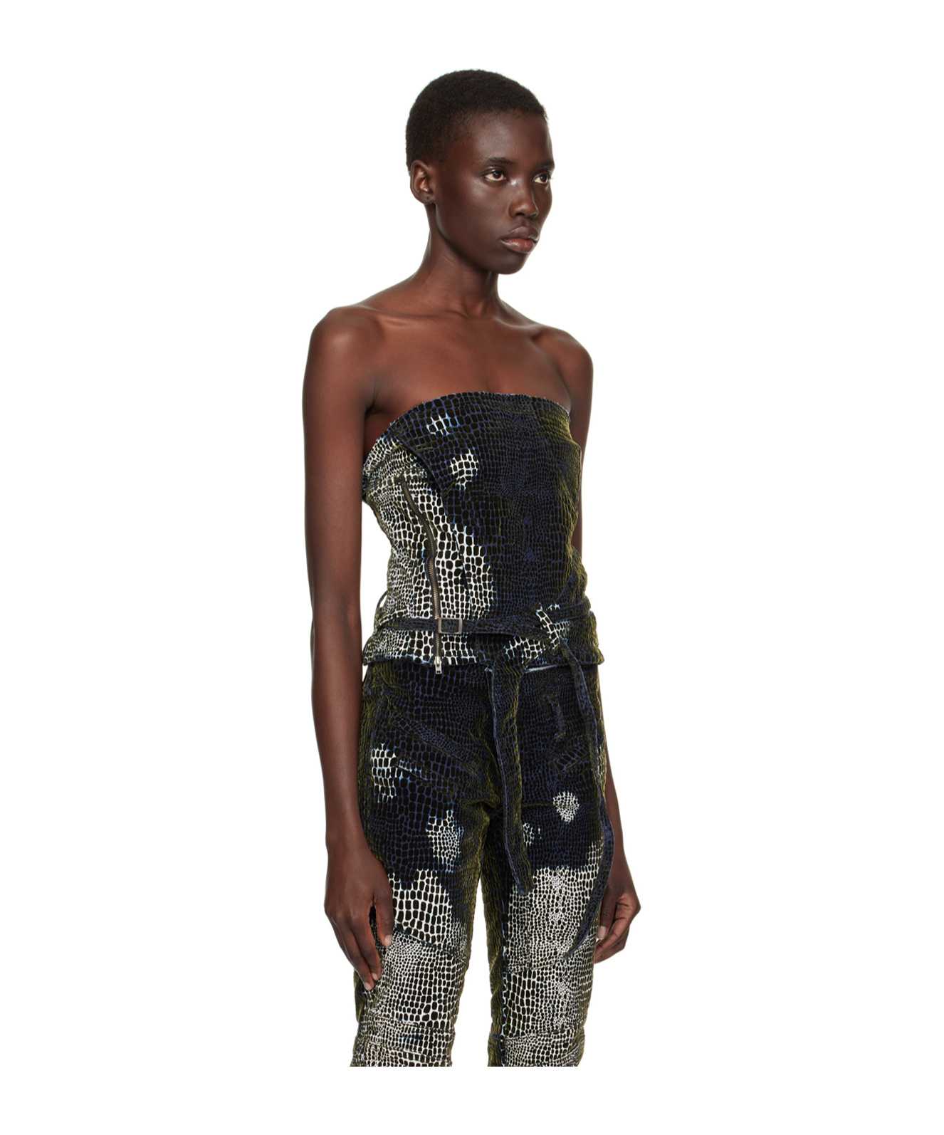 Ottolinger Pattern Denim Vest In Black