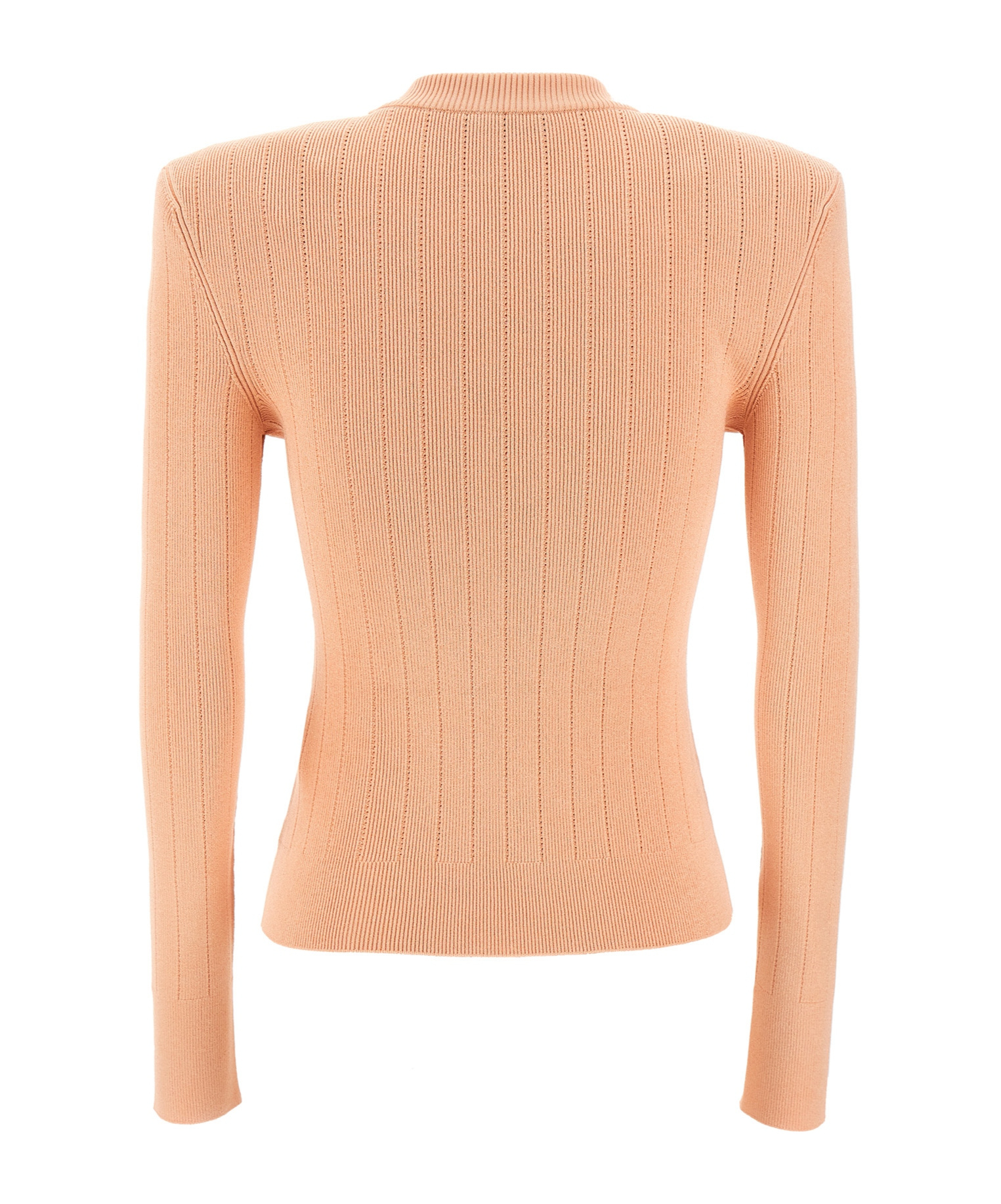 Shop Balmain Button-detail Knitted Sweater In Nude