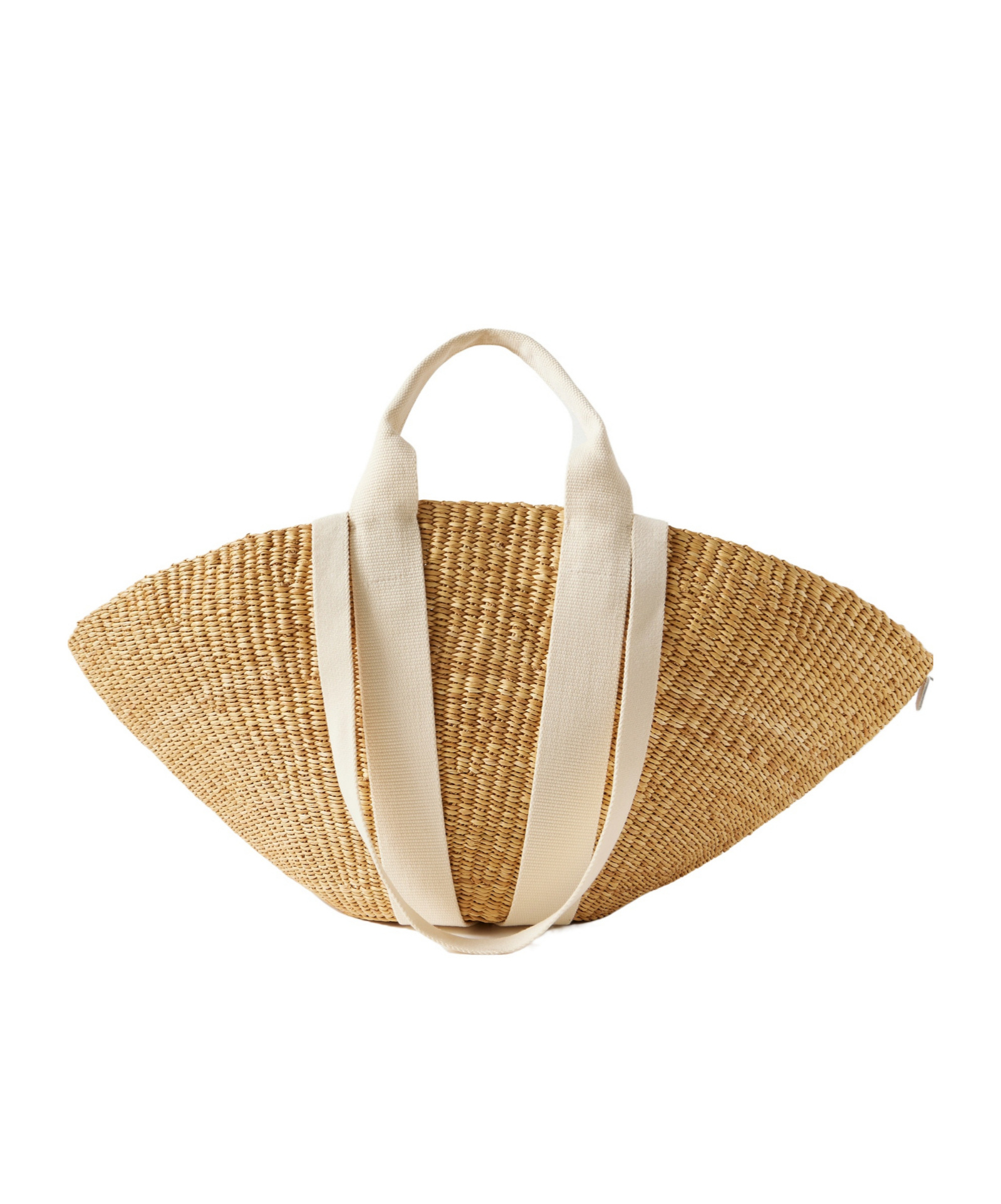 Muun Sophie Canvas-trimmed Woven Straw Tote In No