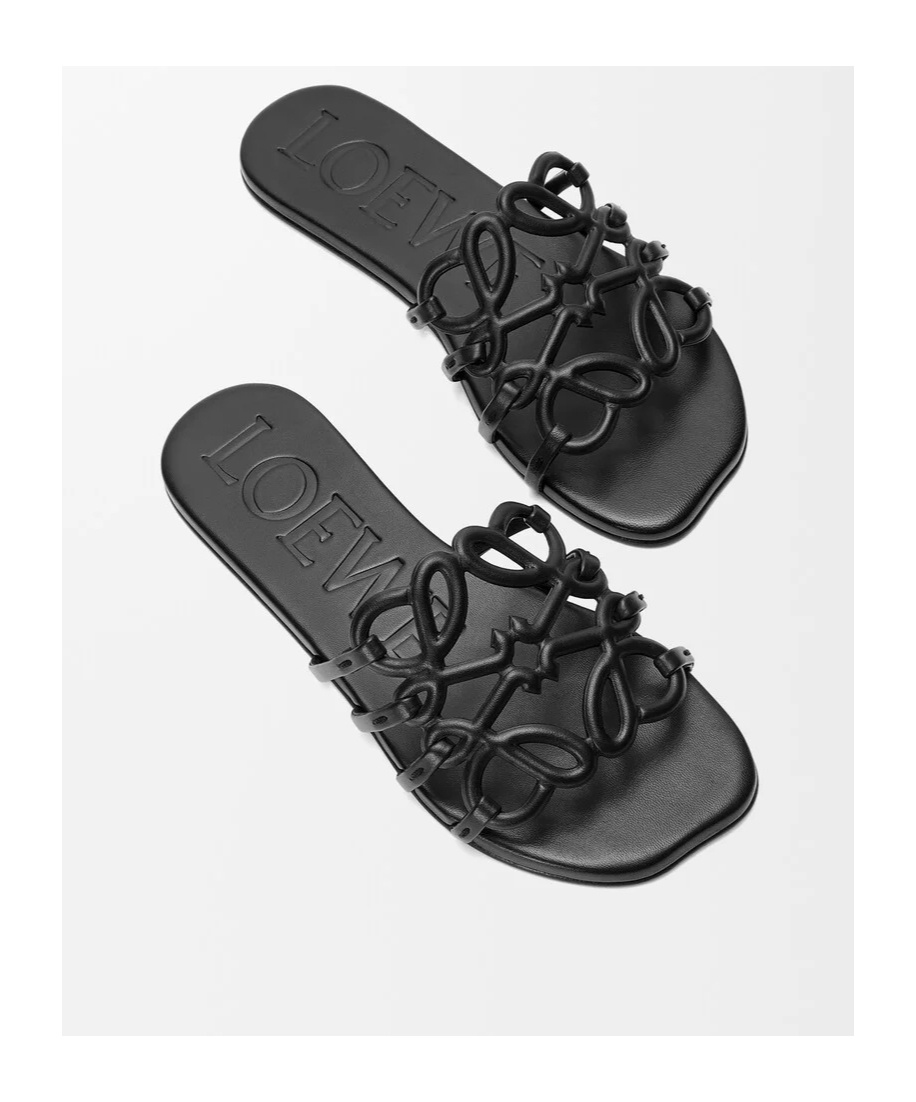 Loewe Flat Slippers In Black