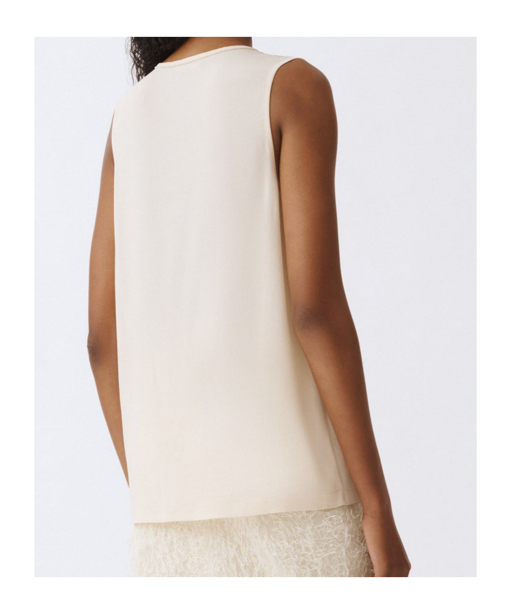 Shop Fabiana Filippi Sable' Filo Diamante V-neck Top In White