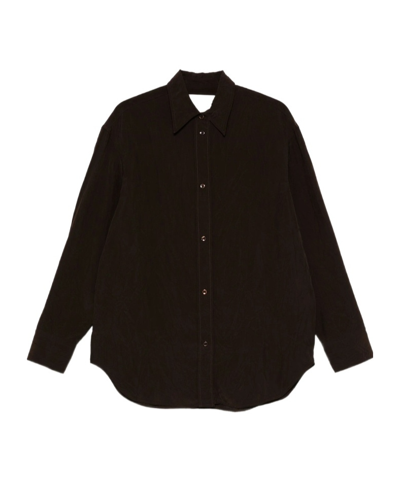 Studio Nicholson Long Sleeve Shirt In Brown