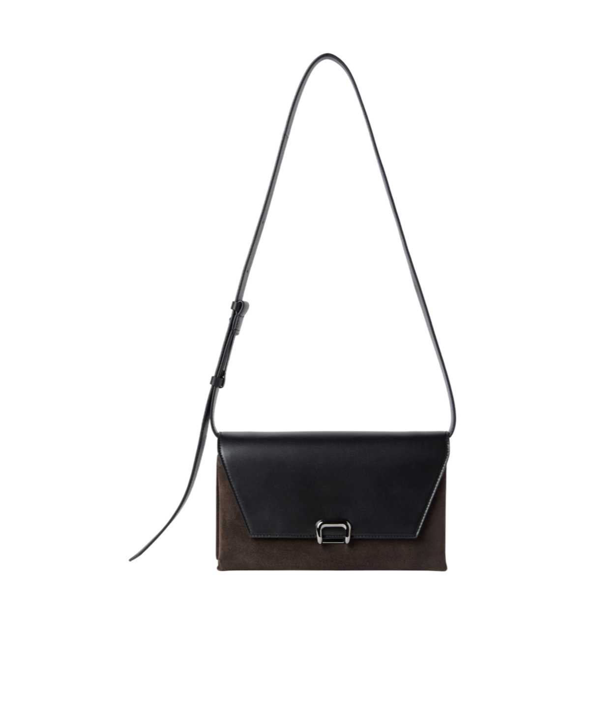 Brunello Cucinelli Suede And Leather Sartorial Cross-body Bag In Black