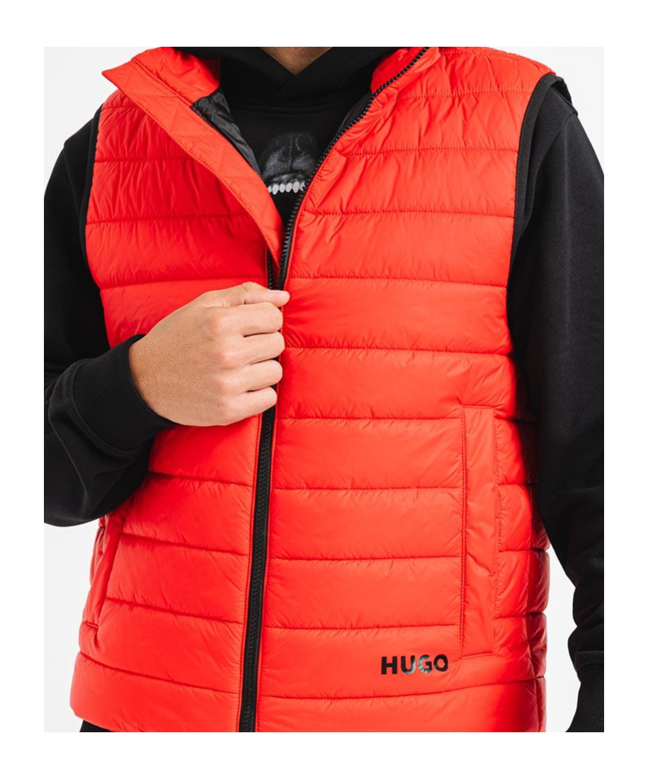 Shop Hugo Boss Zippered Vest In Black