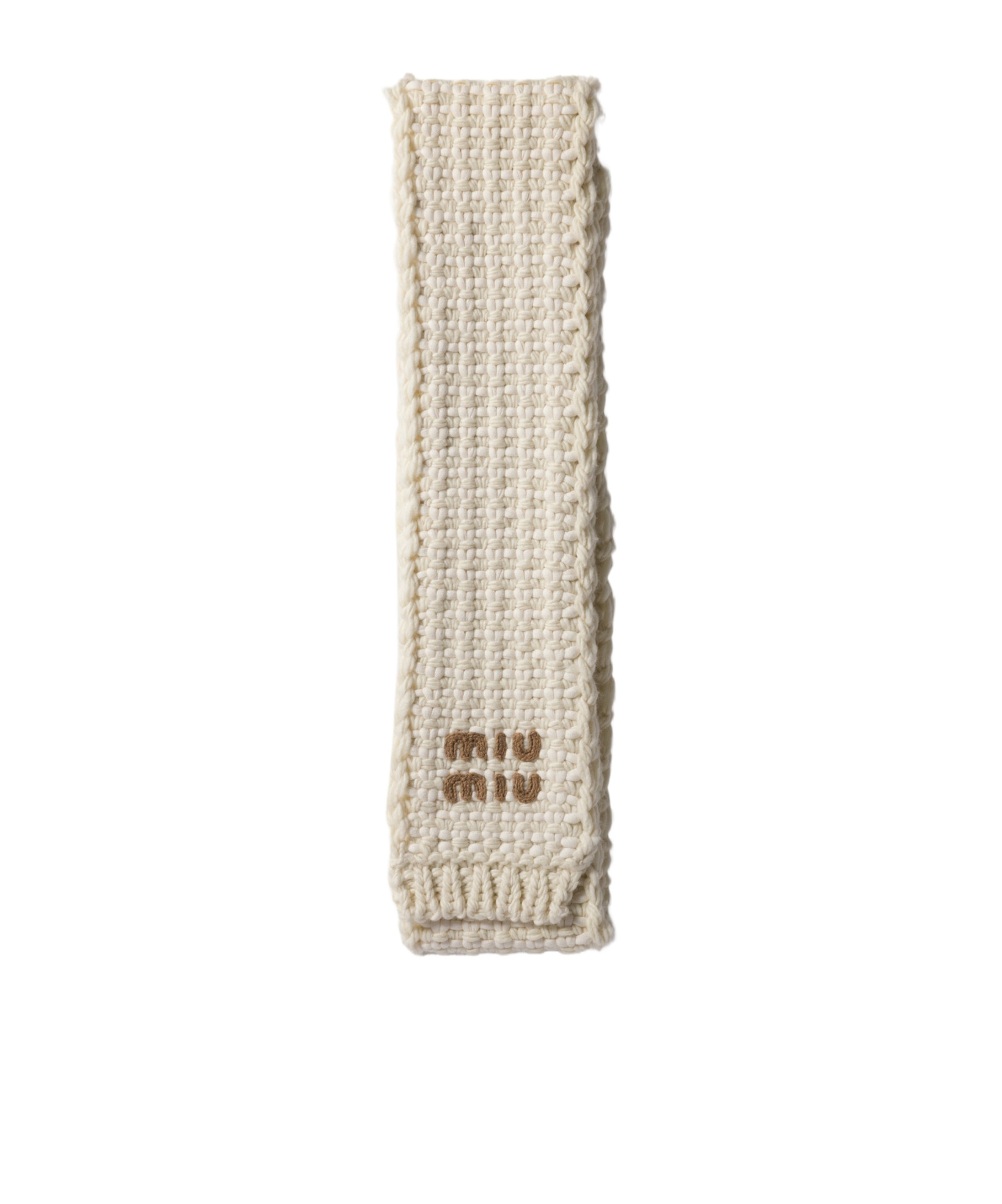 Miu Miu Wool Blend Scarf In Neutral