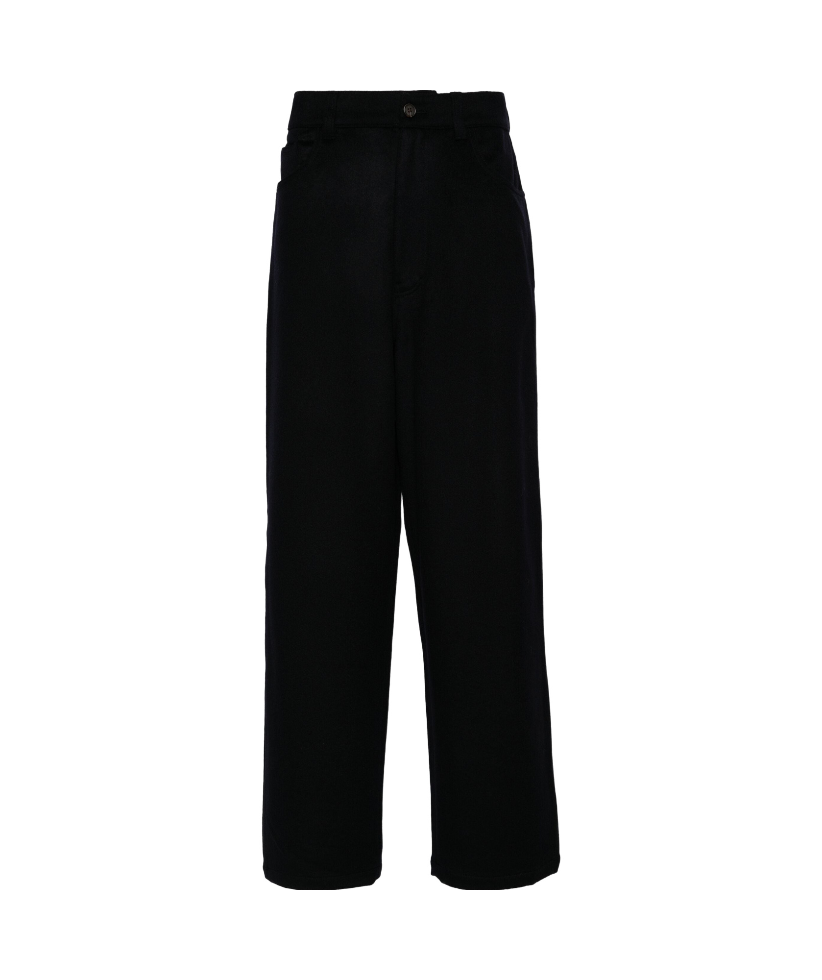 Emporio Armani Flannel Trousers In Black
