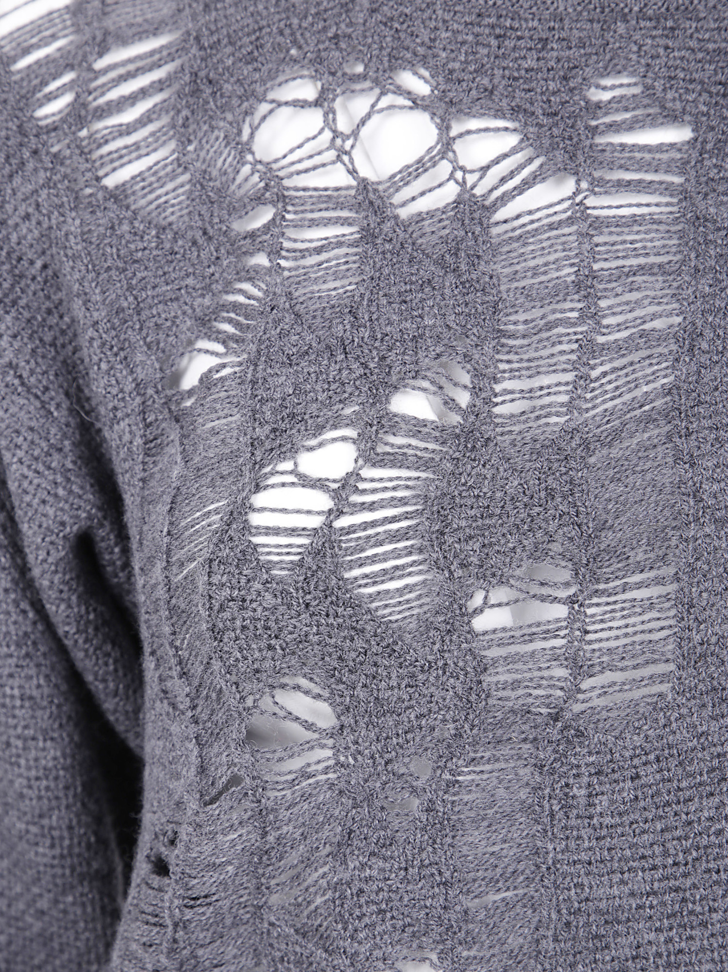 Ann Demeulemeester Gabriela Destroyed Seed Stitch Sweater In Gray