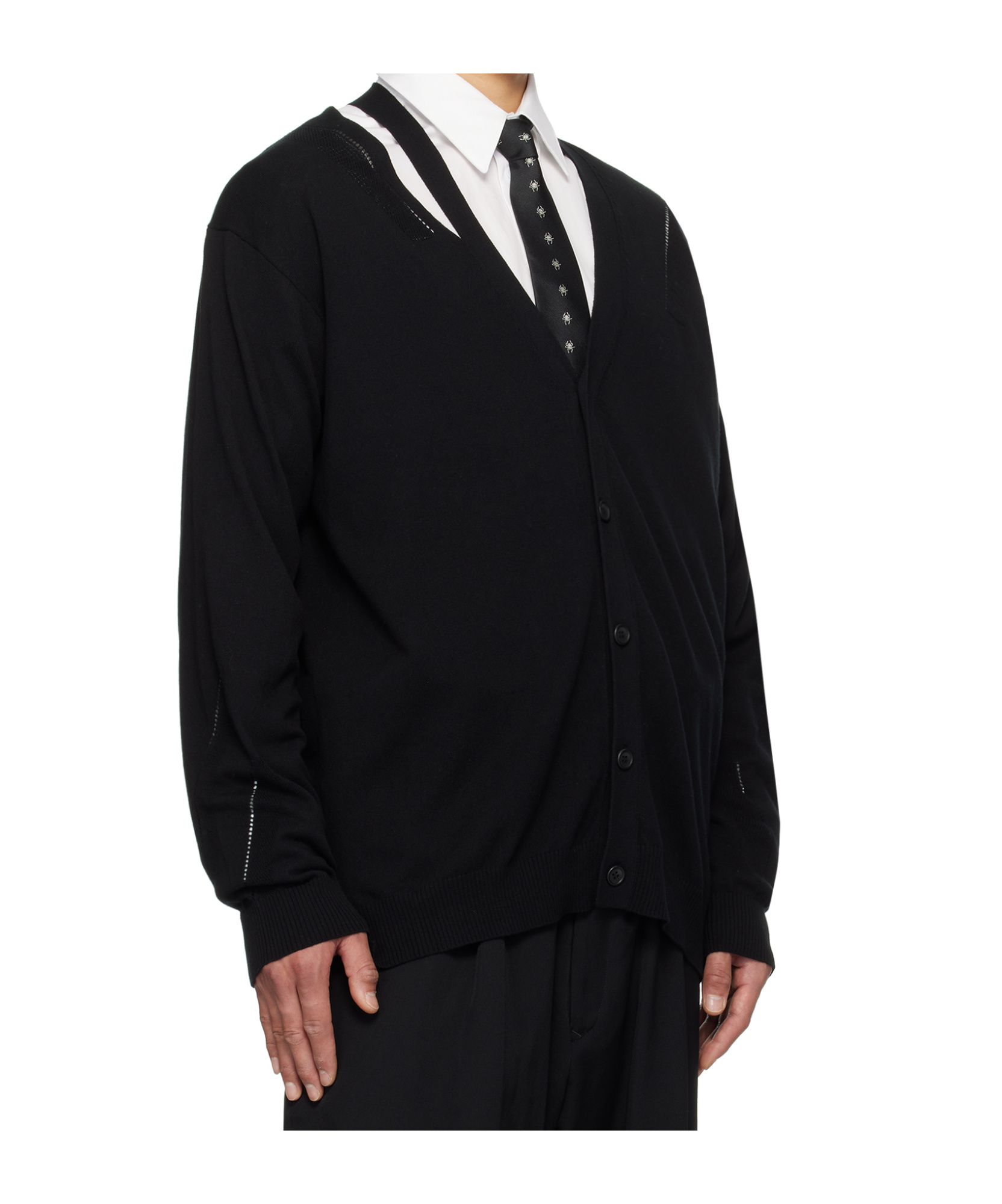 Shop Yohji Yamamoto V-neck Cardigan In Black