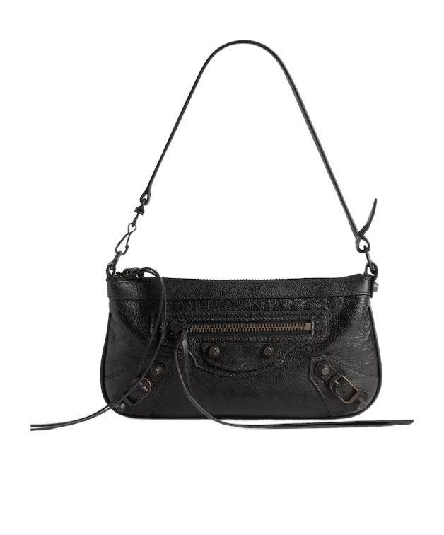 Balenciaga Women's Le City Pouch On Strap In Black In Black