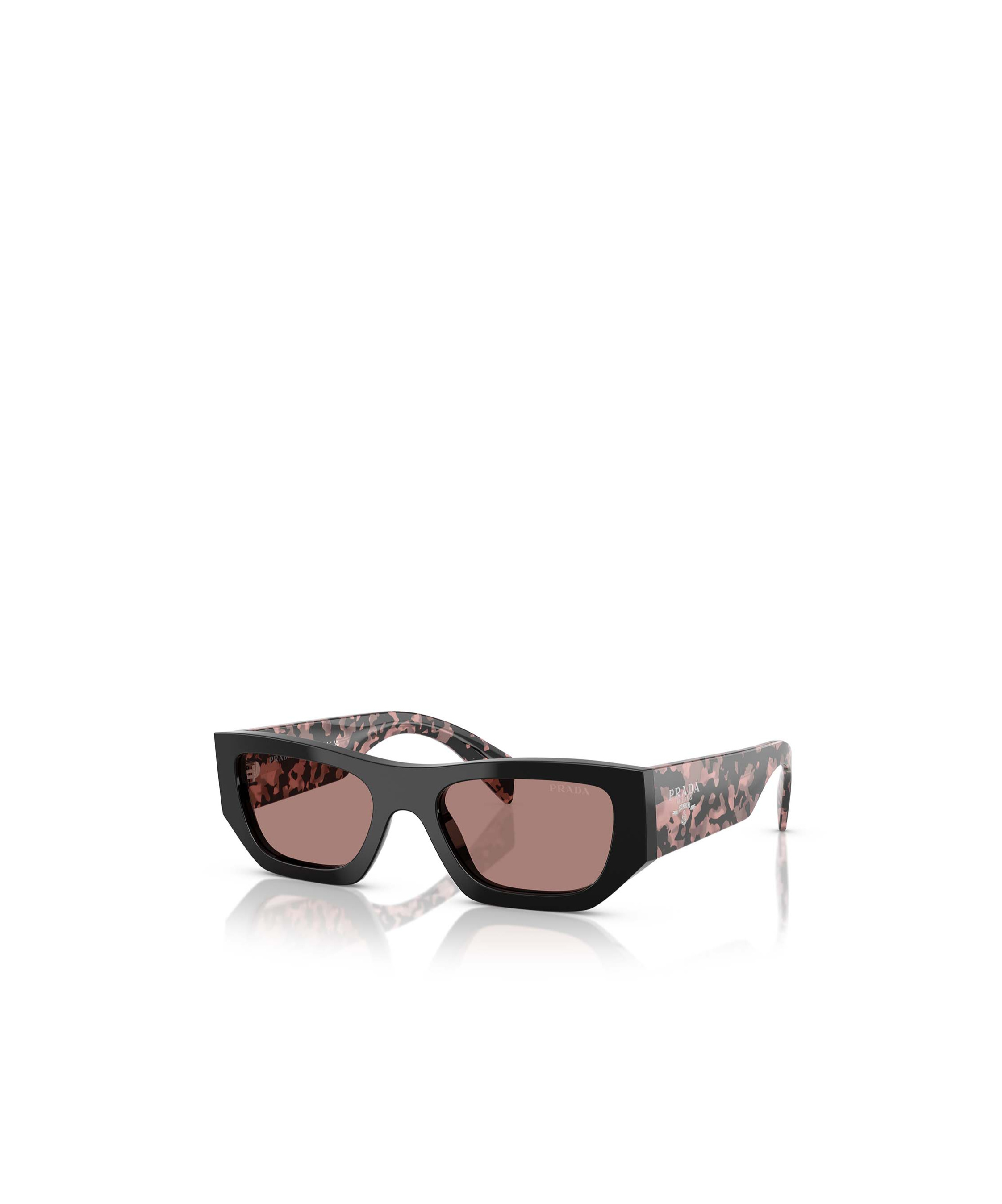 Prada Light Brown Rectangular Ladies Sunglasses Pr A01s 13p60b 53 In Black