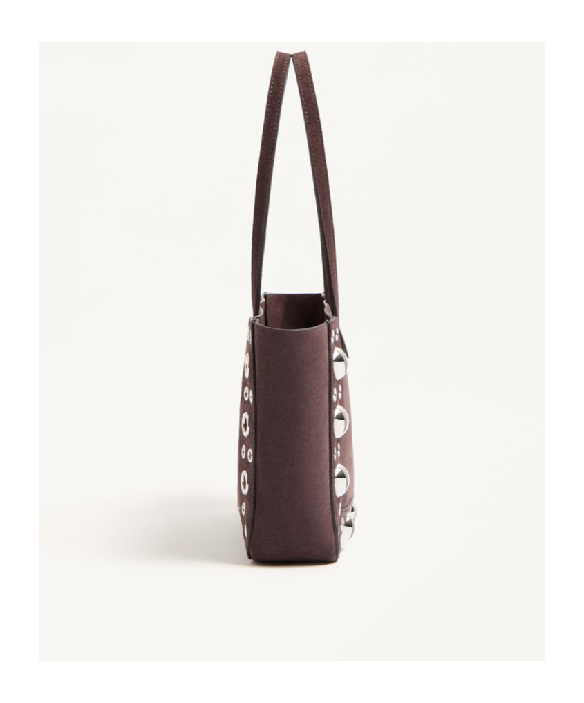 Valentino Nellcote Studded Suede Mini Tote Bag In Black