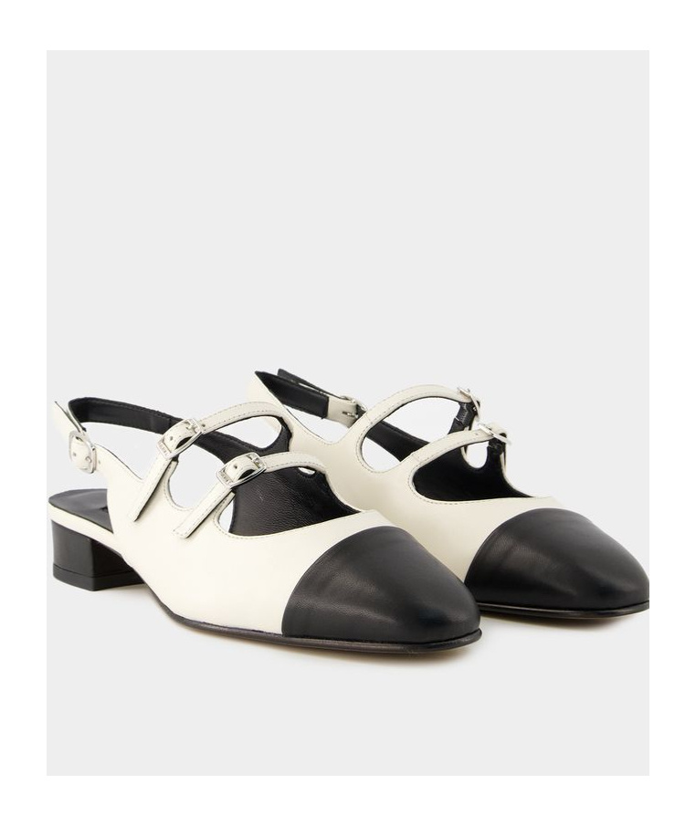 Carel Paris Abricot 35 Leather Slingback Pumps In White
