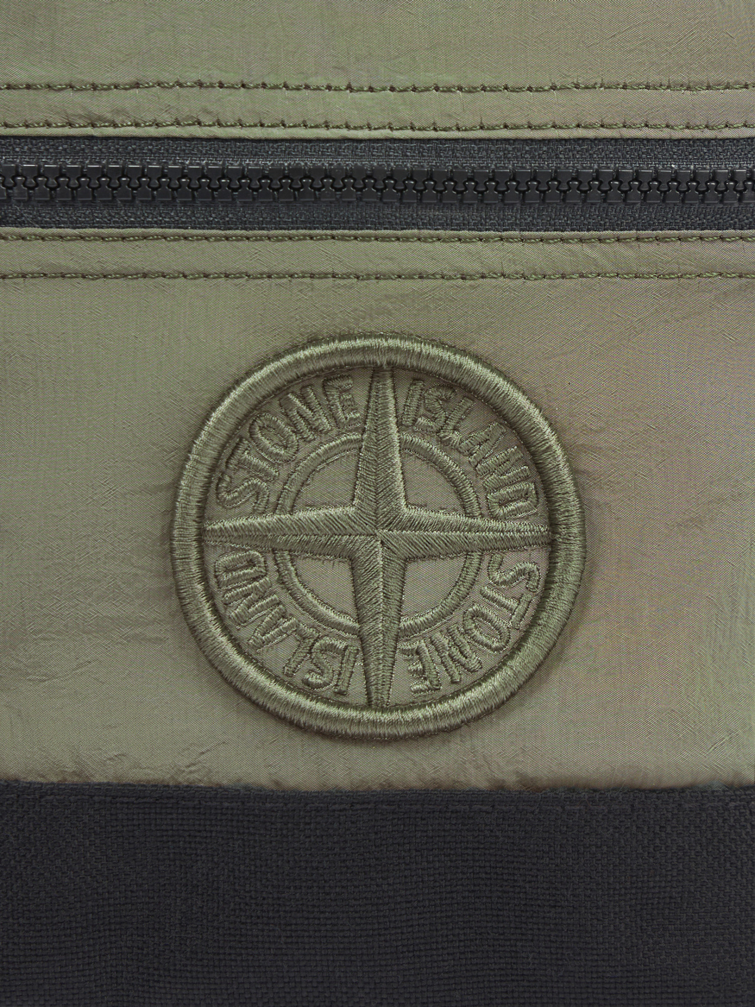 Shop Stone Island Compass-badge Messenger Bag In Green