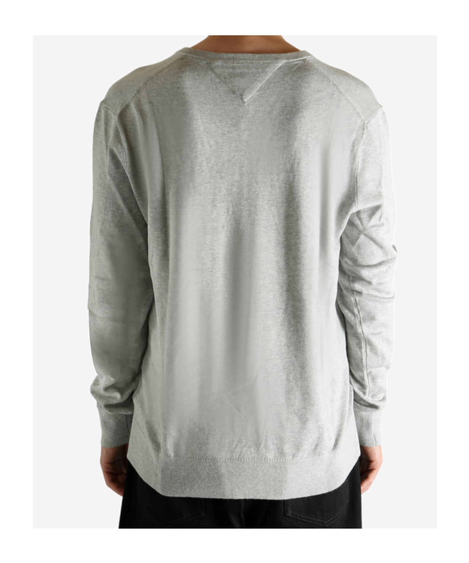 Tommy Hilfiger Long-sleeved V-neck Sweatshirt In Gray