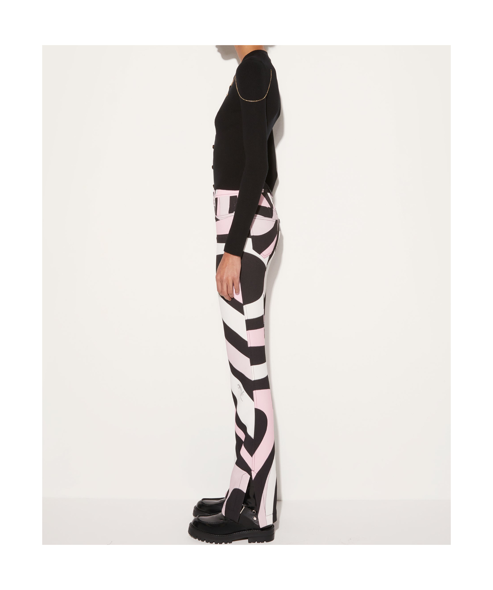 Pucci Emilio Stretch Nylon Pants With Marble Pattern In Black