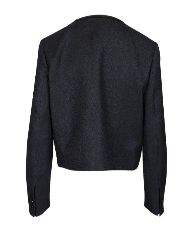 Blazé Milano Maine Shamo Velvet-trimmed Wool Jacket In Blue