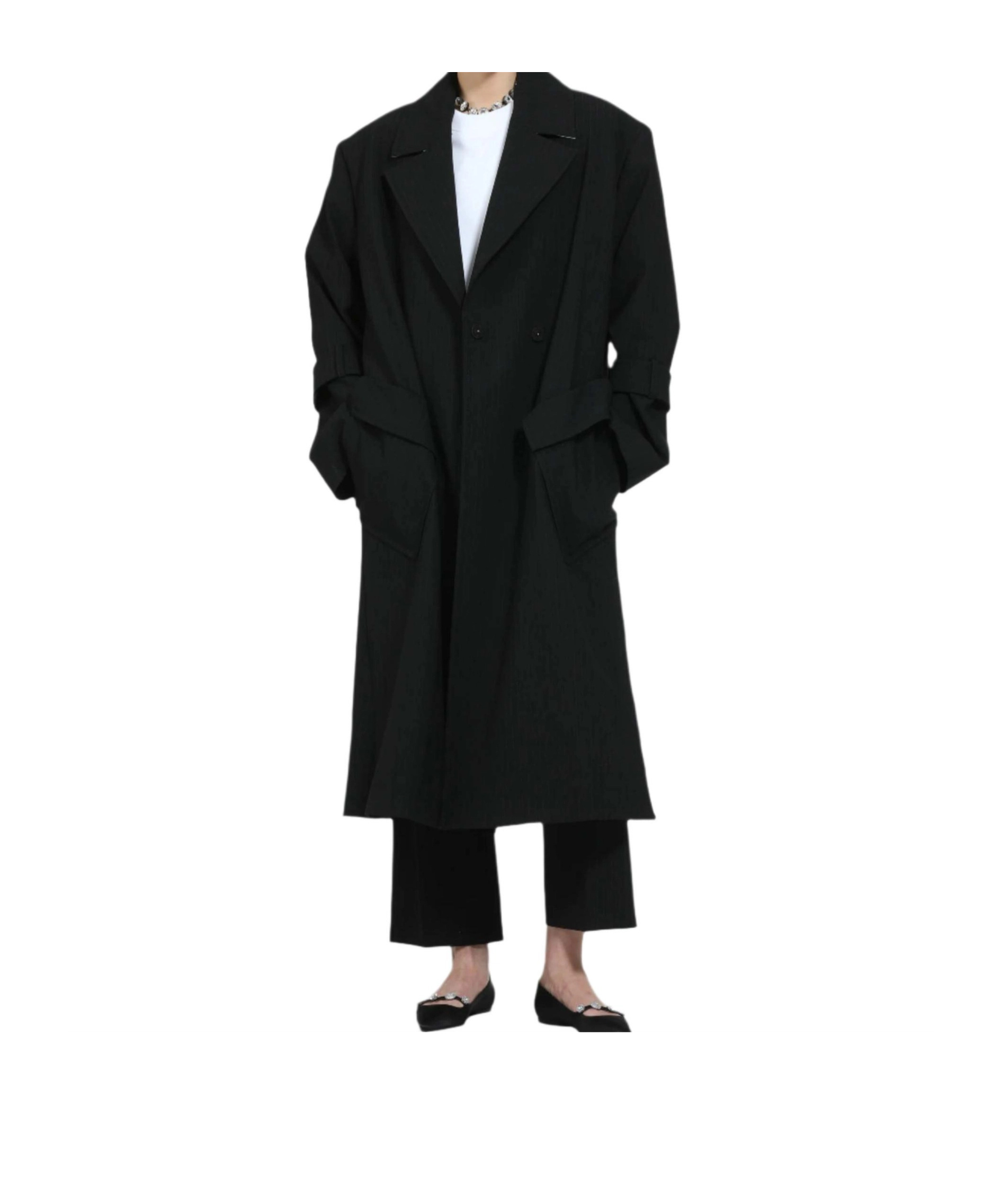 N°21 N21 Striped Long Casual Jacket In Black