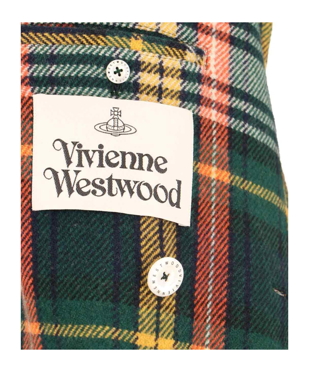 Vivienne Westwood Check Pattern Wool Blend Coat In Brown