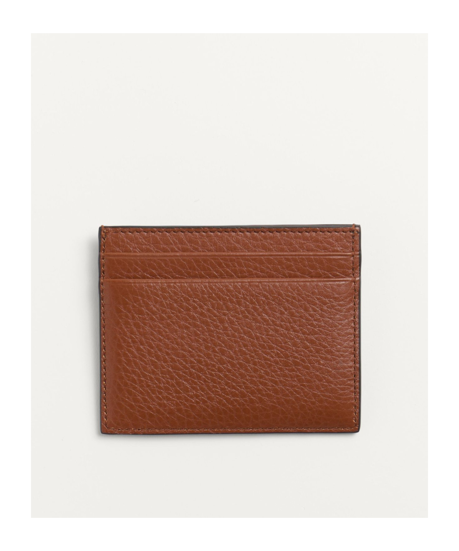 Valentino Vlogo Signature Leather Card Holder In Brown