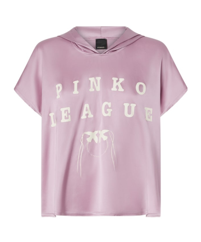 Pinko Logo-print Hooded Blouse In Pink