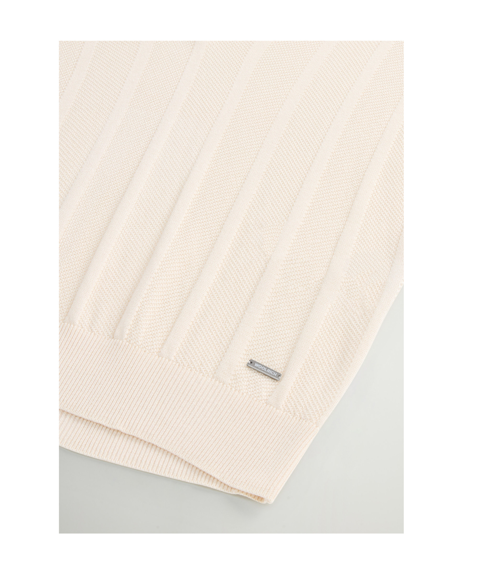 Woolrich Striped Polo Top In White