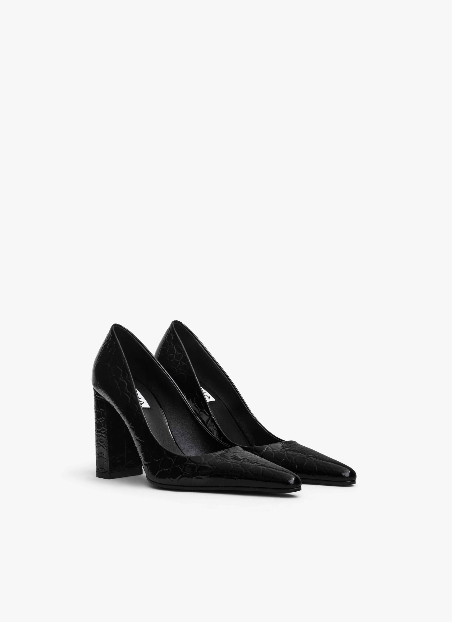 Alaïa Crocodile Printed Leather Pumps In Black