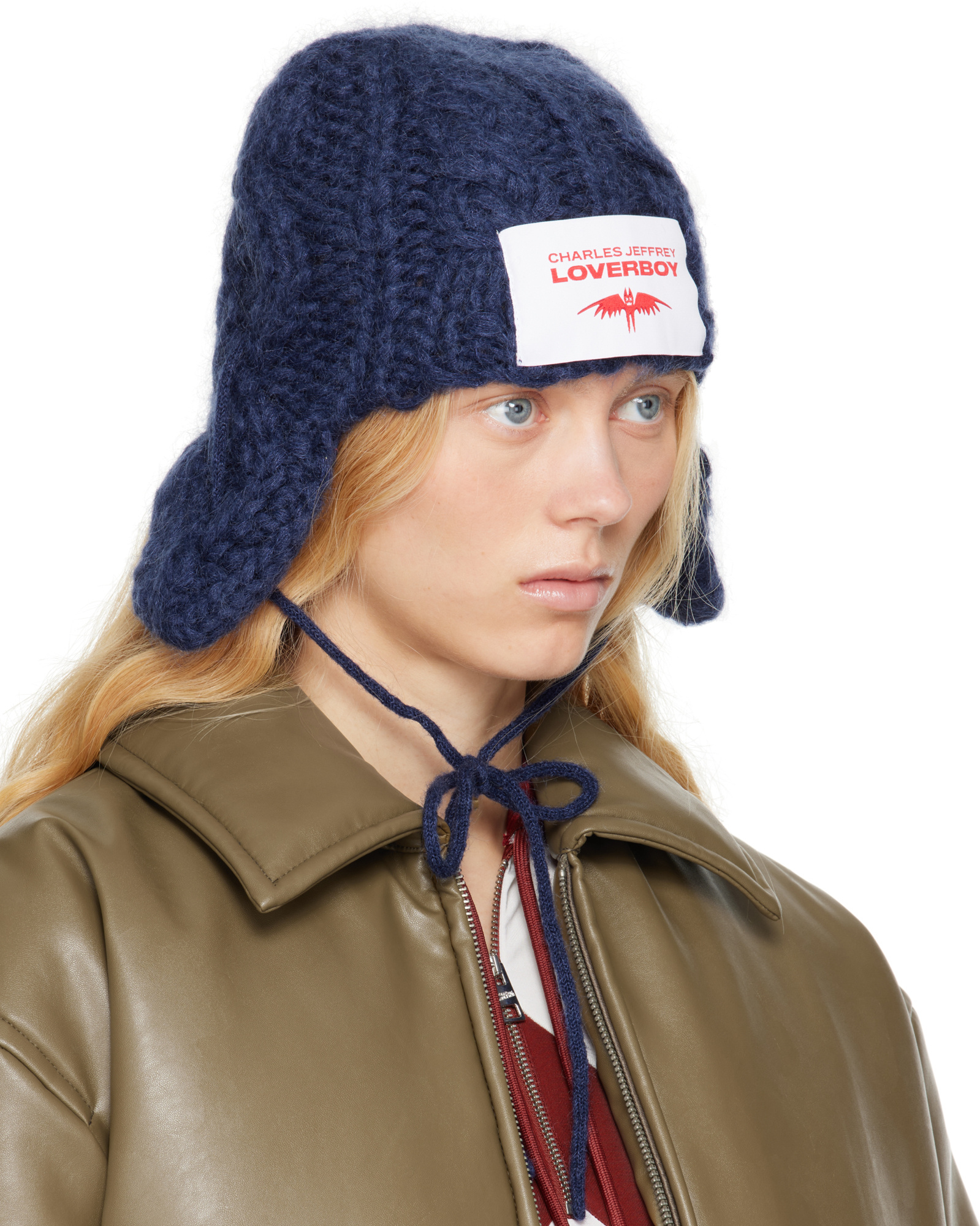 Charles Jeffrrey Loverboy Chunky Aviator Beanie In Blue