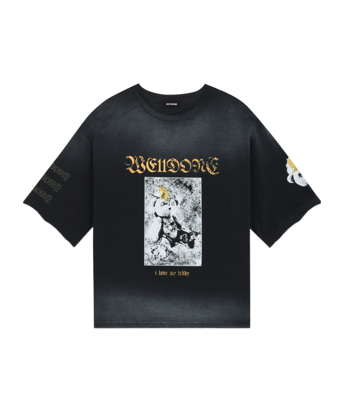 We11 Done Sprayed Teddy T-shirt In Black