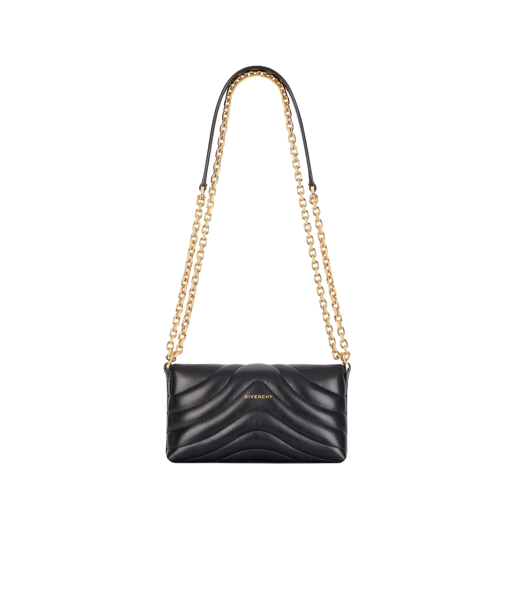 Givenchy 4g Liquid Chain Wallet In Quilted Leather In Black