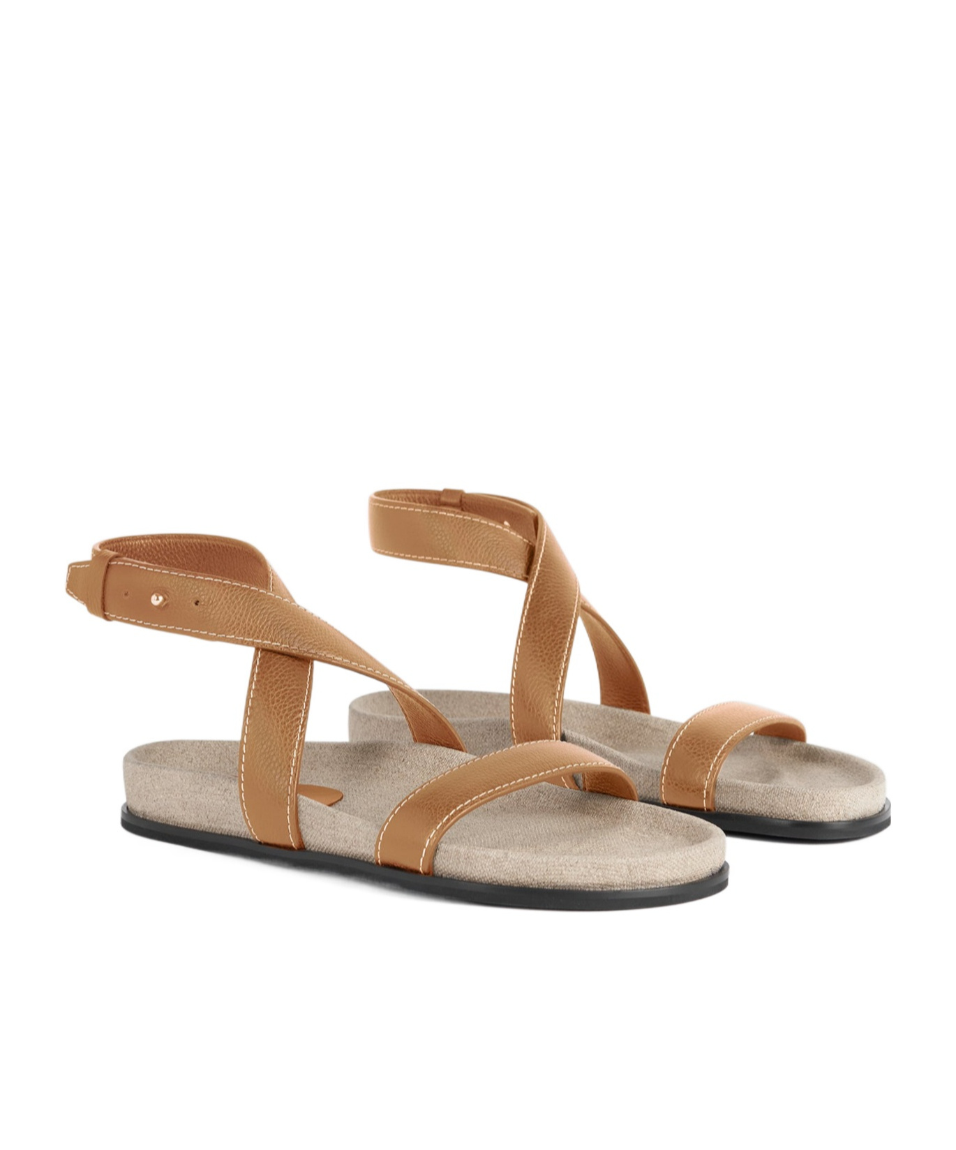 Shop Totême Chunky Leather Sandals In Brown