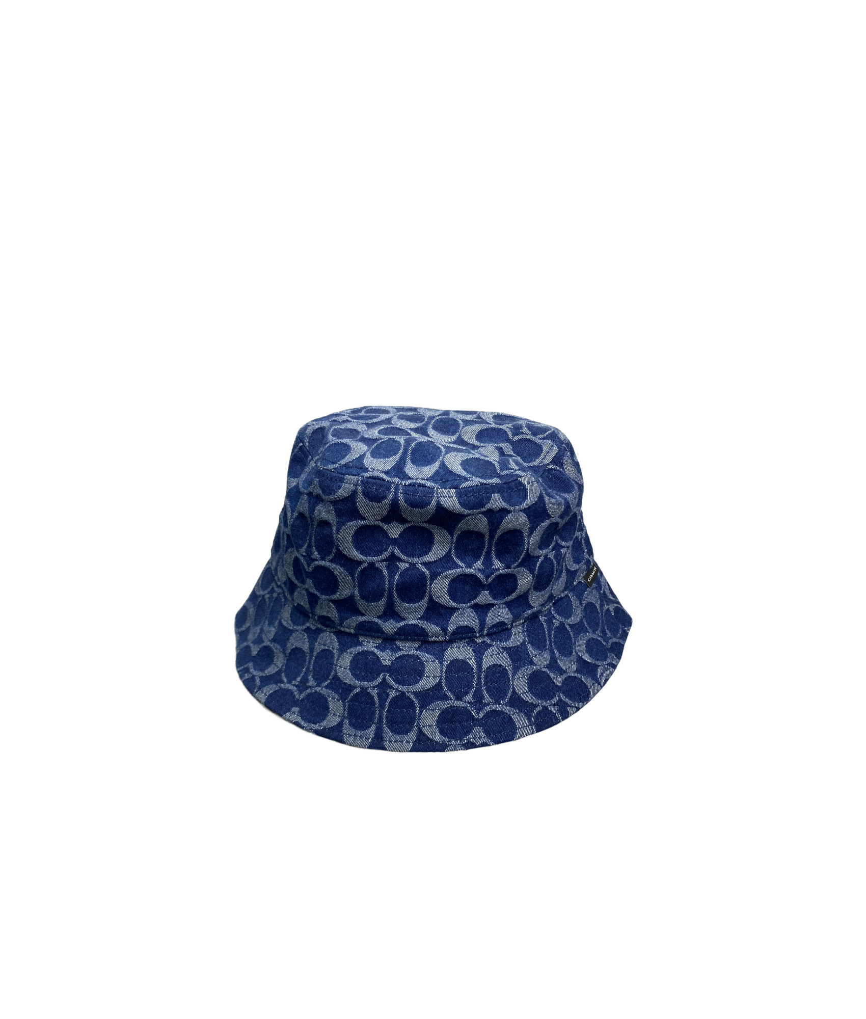 Coach Signature Denim Bucket Hat In Blue