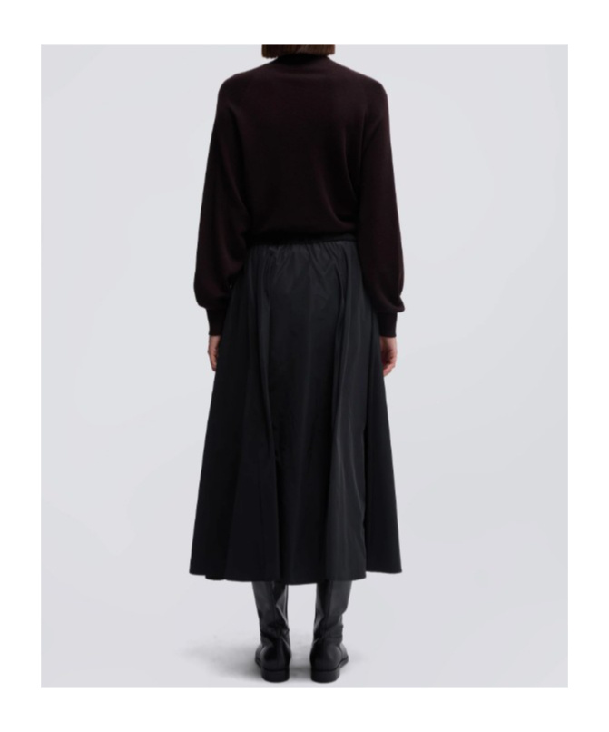 Aspesi Pleated A-line Mid-length Skirt In Black