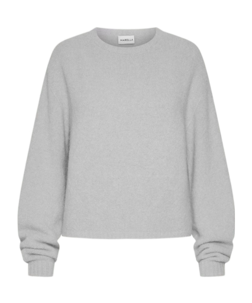 Marella Stretch Alpaca Crew-neck Sweater In Gray