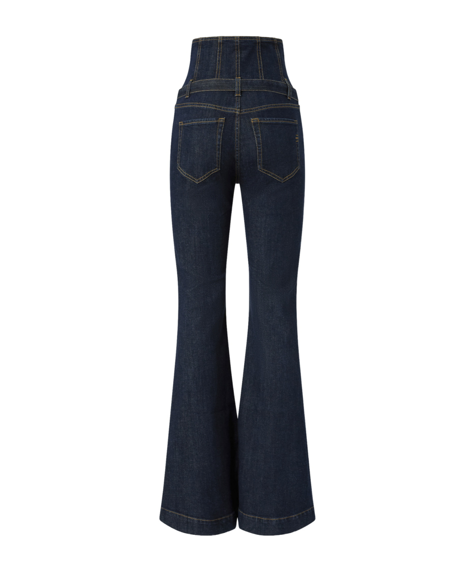 Pinko Flared High-waisted Bustier Jeans In Black