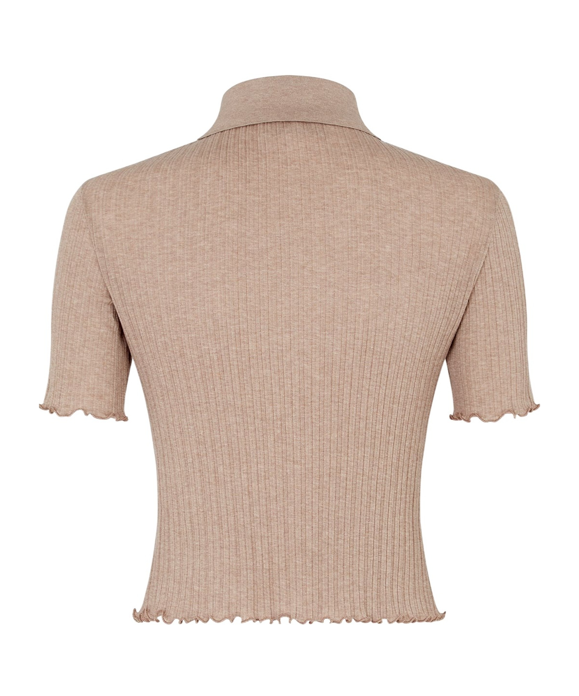 Fendi Women Floral Embroidery Polo Shirt In Nude